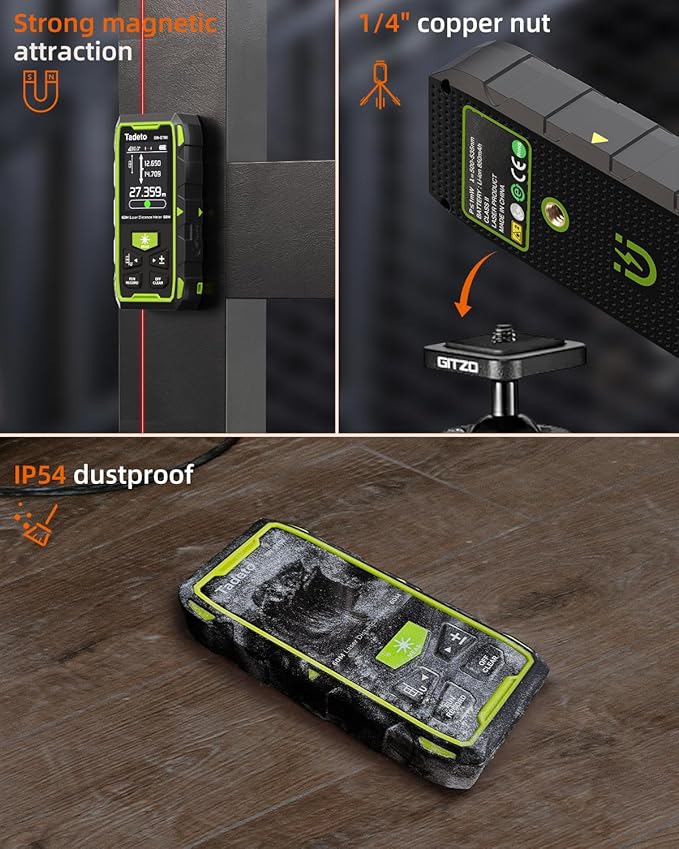 Tadeto Dual Laser Measuring Tool, 393FT/120M Bilateral Laser Measurement Tool - Image 6