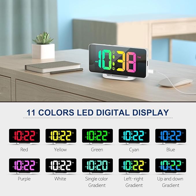 Hournor Digital Alarm Clock, LED Digital Clock - Image 2