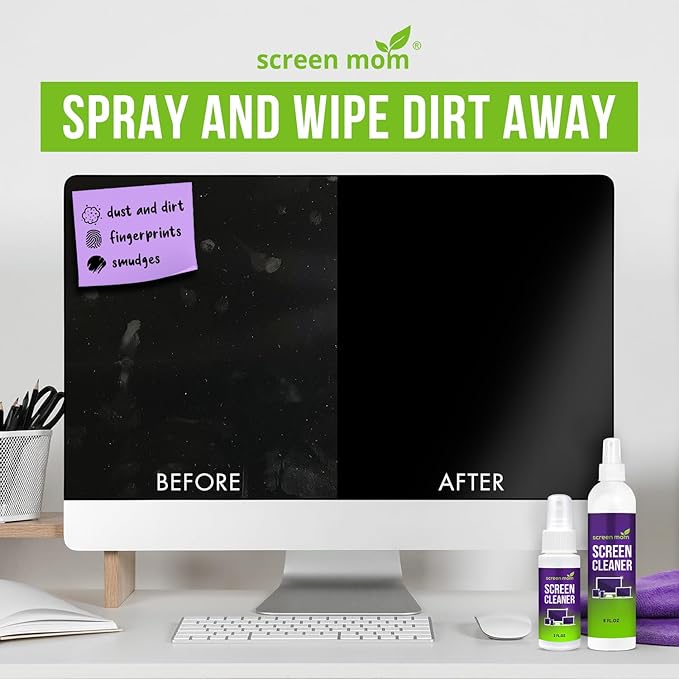 Screen Cleaner Spray and 4 Microfiber Cloths Bundle 8oz & 2oz, by Screen Mom - Image 5