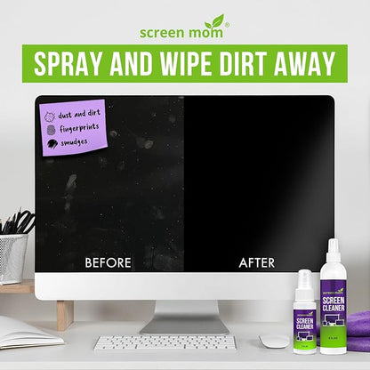 Screen Cleaner Spray and 4 Microfiber Cloths Bundle 8oz & 2oz, by Screen Mom - Image 5