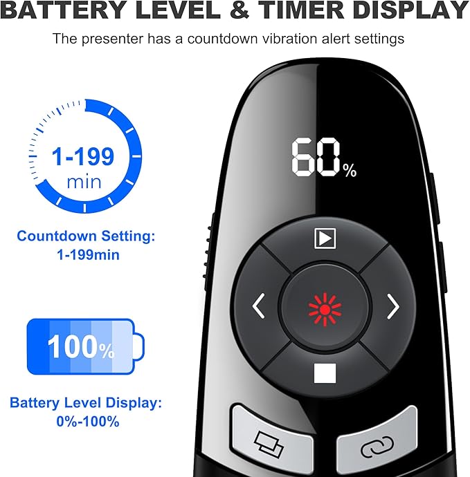 USB C Rechargeable Presentation Clicker Wireless Presenter Remote - Image 4