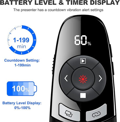 USB C Rechargeable Presentation Clicker Wireless Presenter Remote - Image 4
