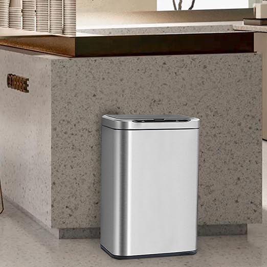 ELPHECO Stainless Steel Office Trash Can Motion Sensor Garbage Can Touchless - Image 4