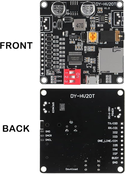 AITIAO 2PCS 20W Voice Playback Module MP3 Music Player DC 6-35V 12V/24V Sound - Image 2