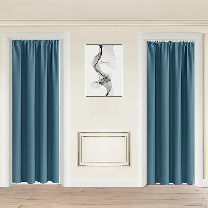 JIUZHEN Blackout Doorway Curtains 80 inch Length by JIUZHEN