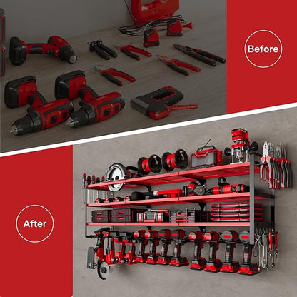 48" Large Power Tools Organizer Wall Mount, 12 Drill Holder - Image 7