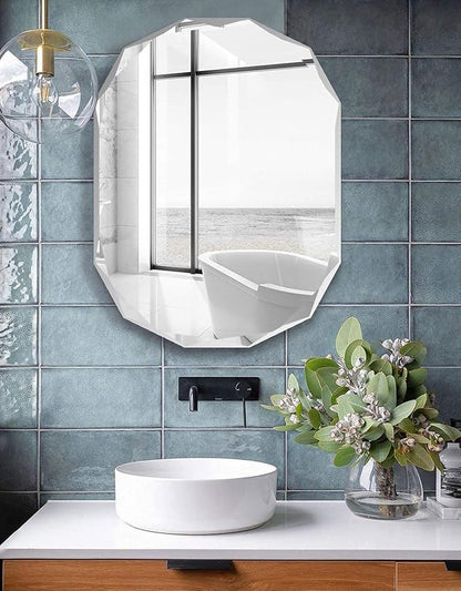 Bathroom Mirrors for Over Sink, Round Frameless Mirrors for Wall, 24x36 Inch - Image 7