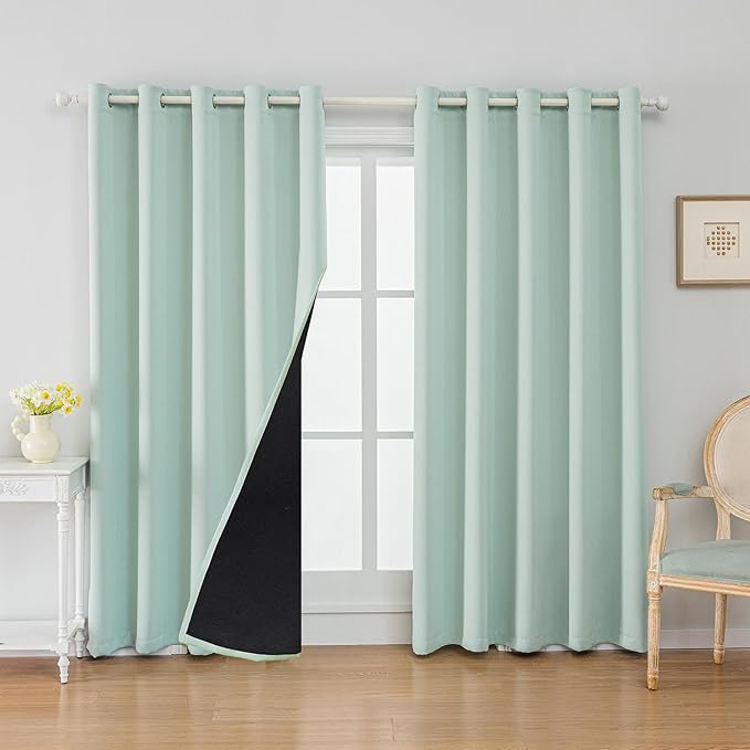 Anytime 100% Blackout Curtain 2 Panels Set, Thermal Insulated Window Drapes by Anytime