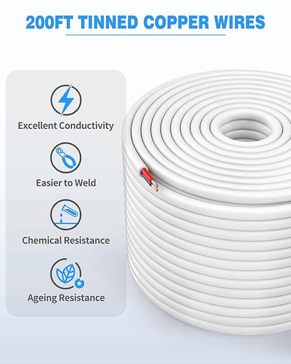 NAOVEO 14 Gauge Wire 2 Conductor Electrical Wire, 14 AWG Stranded PVC Tinned - Image 6