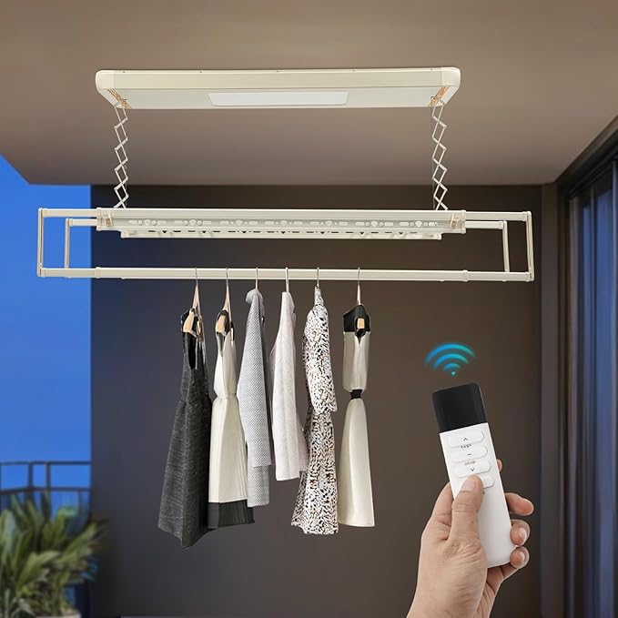 banborba Electric Retractable Airing Rack, Ceiling Mounted Clothes Drying Rack - Image 2