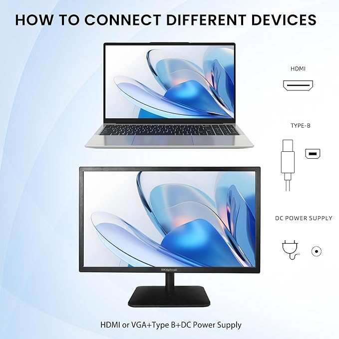 SKitphrati 21.5 Inch Touchscreen Monitor FHD 1920x1080p IPS Screen, VESA Support - Image 5