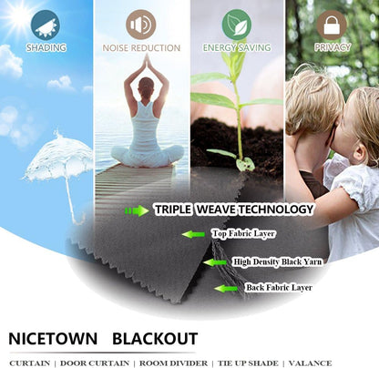 NICETOWN Thermal Insulated Blackout Short Curtain - Bathroom Curtain Gray Tie Up Shade for Small Window, Window Valance Balloon Roman Blind (Rod Pocket Panel, 46 inches W x 63 inches L)