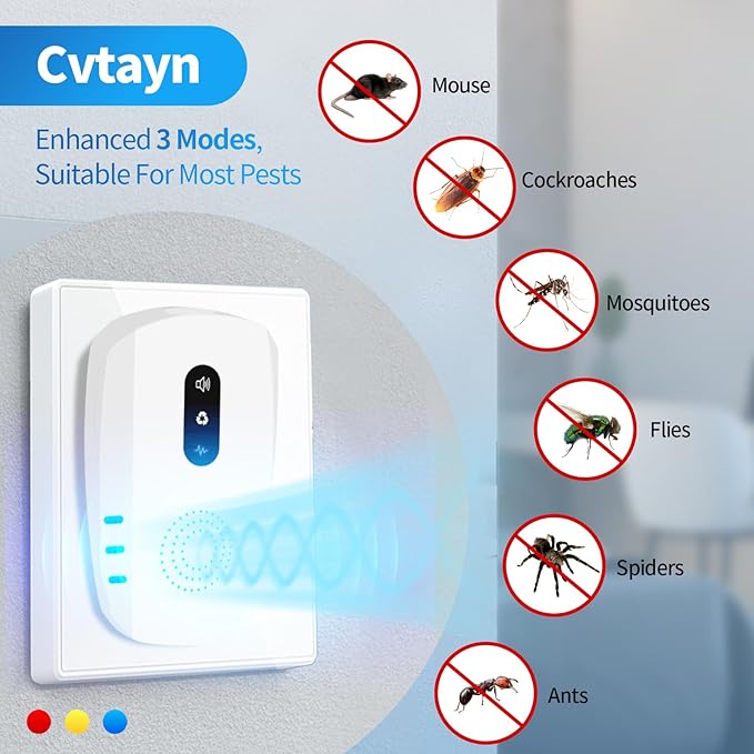 2026 Cvtayn Upgraded Ultrasonic Pest Repellent Indoor Repeller, Mouse Traps - Image 2