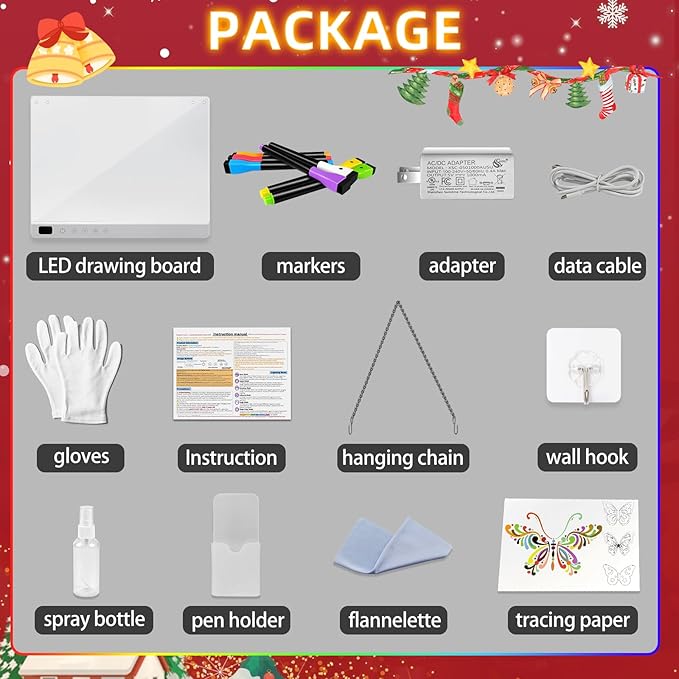 Led Drawing Board with 13 Light Effects, Neon Light Up Drawing Tablet Gifts - Image 2