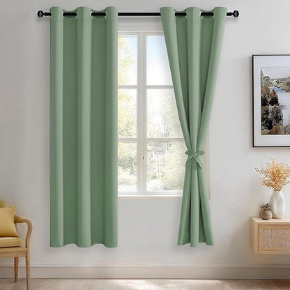 JIUZHEN Light Sage Blackout Curtains by JIUZHEN