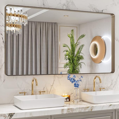 LOAAO 55”X30” Bronze Bathroom Mirrors - Image 8