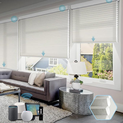 SmartWings Motorized Cellular Shades, Honeycomb Blinds Compatible by SmartWings