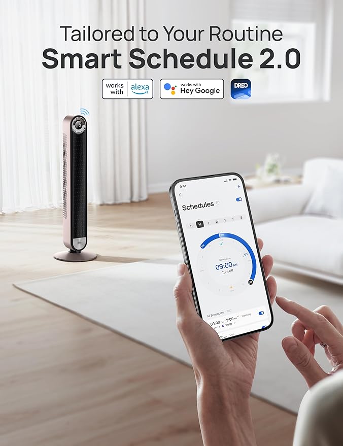 Dreo Tower Fan for Bedroom, 90° Oscillating Standing Fan - Image 6