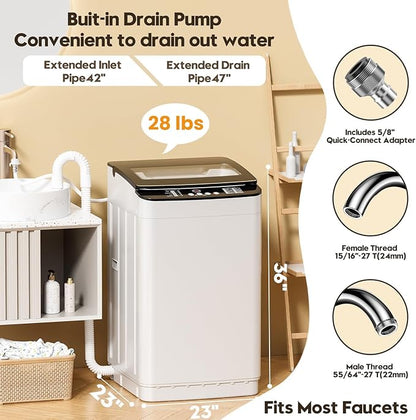 Auertech Portable Washer and Dryer Combo Set, 28 lbs Fully Automatic Washing - Image 8