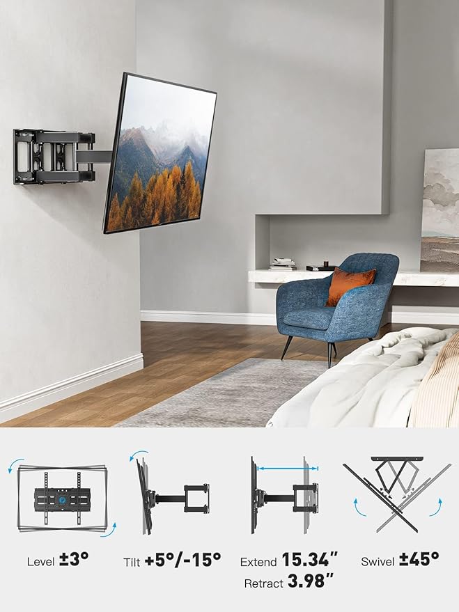 Pipishell TV Wall Mount for 26-74 inch LED LCD OLED 4K TVs up to 99lbs - Image 6