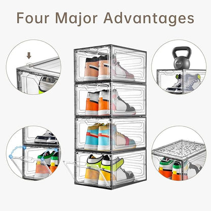 12 Pack Shoe Boxes Shoes Organizer, Shoe Storage Organizer Boxes - Image 3