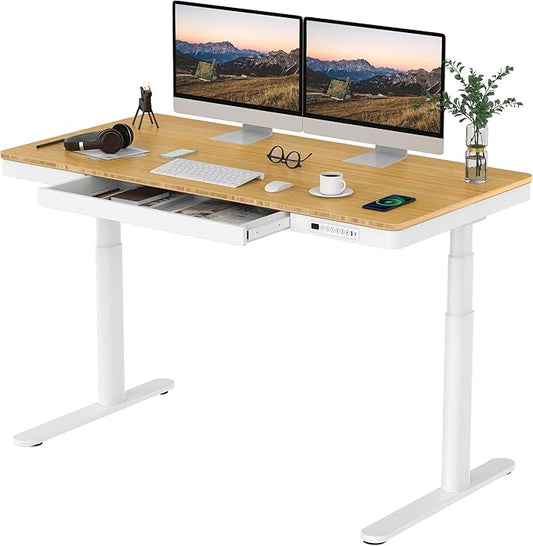 SANODESK Standing Desk with Drawer, Dual Motor 3 Stage Electric Height by sanodesk