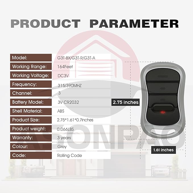 2 for Genie Garage Door Opener Remote G3T-A G3T-R G3T-BX - Image 7
