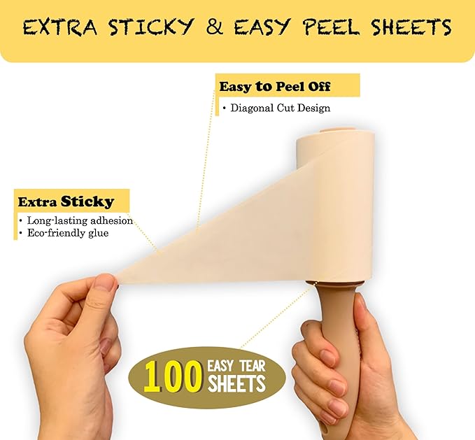 HapChron Extra Sticky Lint Roller Refills Only, Total 600 Easy Tear Sheets - Image 2