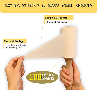 HapChron Extra Sticky Lint Roller Refills Only, Total 800 Easy Tear Sheets - Image 3