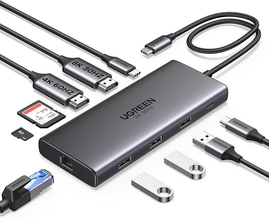 UGREEN Docking Station 10 in 1 Revodok Pro 210 USB C Dock Dual HDMI 4K@60Hz by UGREEN