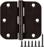 18 Pack Oil Rubbed Bronze Door Hinges 3.5" x 3 1/2 Inch Black Brushed Interior by TDCHINGES