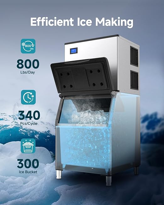 EUHOMY Commercial Ice Maker Machine, 800lbs/24H, Industrial Ice Machine - Image 2