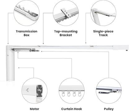 Osprey Smart Curtain Track, Single-Piece Motorized Rod, Quiet Heavy-Duty Motor - Image 2