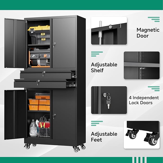 Letaya Metal Garage Storage Cabinet - Image 5