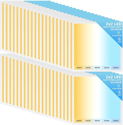 AIKVSXER 42 Pack 2x2 LED Flat Panel Light, Flush Mount Ceiling Light Kitchen by AIKVSXER