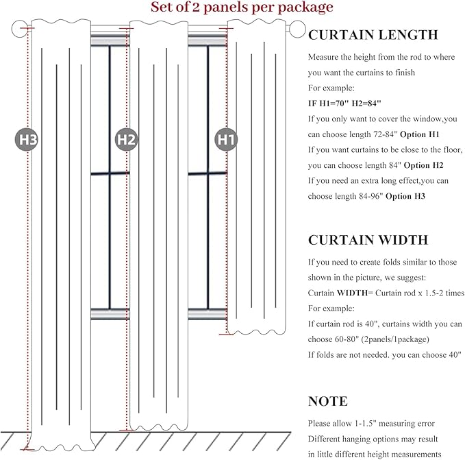 Curtains 100 Inch Length Wide Pleated Blackout Curtain - Image 7