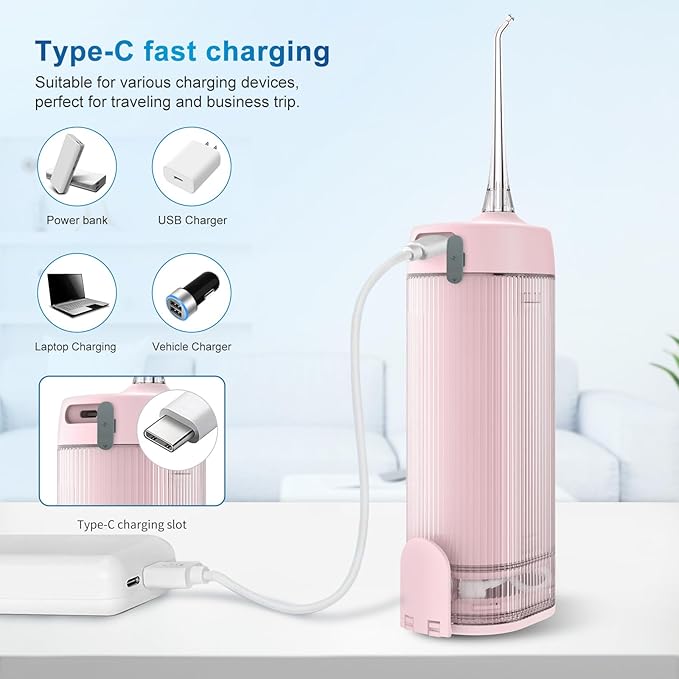 JNGOODS Mini Portable Water Flosser Oral Irrigator Water Teeth Cleaner Pick - Image 5