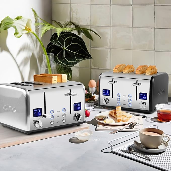 CUSIMAX 4 Slice Toaster with Smart LED Display, Stainless Steel Toaster with - Image 4