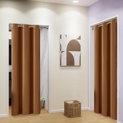 DUALIFE Blackout Curtains 54 Inch Length Sleek Narrow Curtains - Image 2