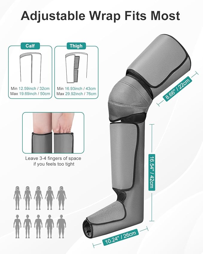 Nekteck Leg Massager for Circulation and Pain Relief, Air Compression Foot Calf - Image 6