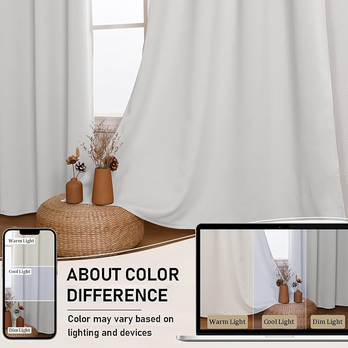 JIUZHEN Blackout Curtain with Tiebacks-Thermal Insulated and Light Blocking - Image 7