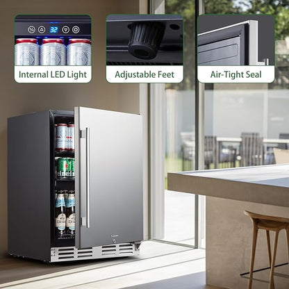 Kalamera Beverage Refrigerator, 24 inch Under Counter Drink Cooler - Image 6