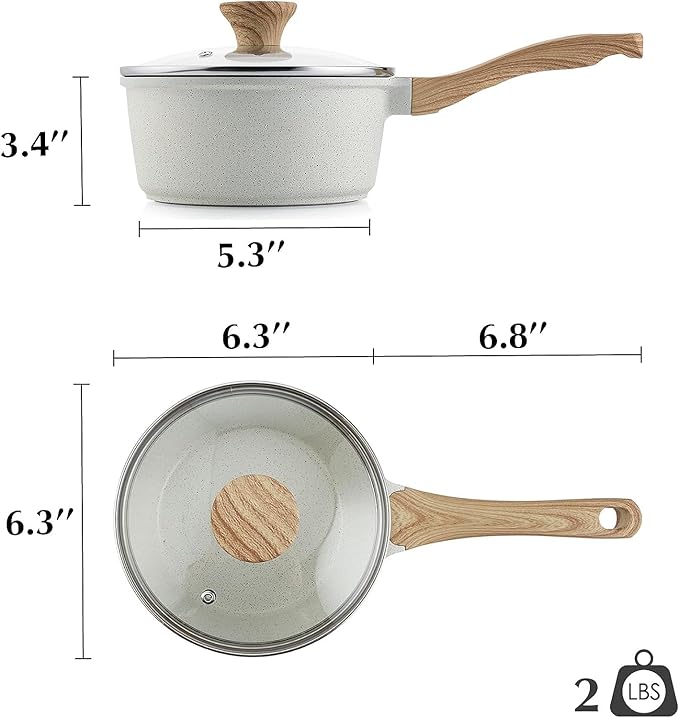 SENSARTE White Ceramic Nonstick Saucepan - Image 8