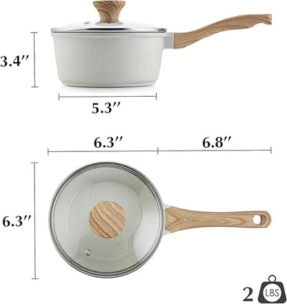 SENSARTE White Ceramic Nonstick Saucepan - Image 8