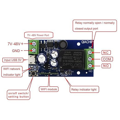 Ewelink WiFi Wireless Smart Relay Module USB 5v/12v/24v/48v Inching Selflock - Image 2