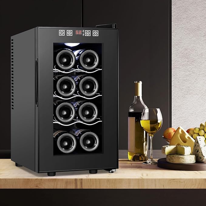 8 Bottles Wine Cooler Refrigerator, Small Wine Fridge, Mini Wine Fridge - Image 9