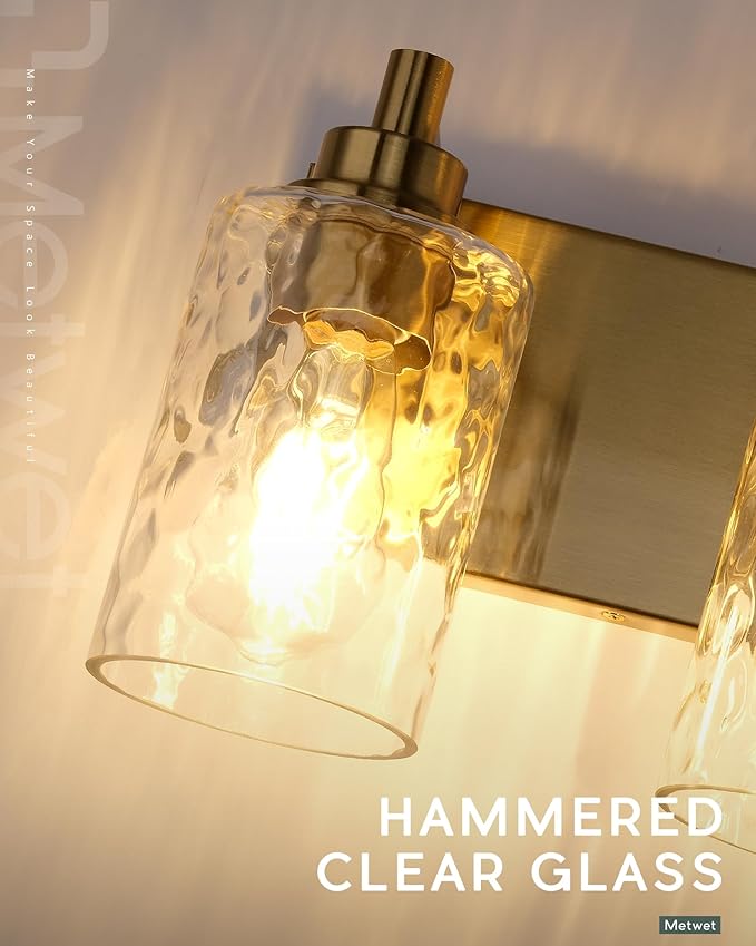 METWET 4-Light Bathroom Light Fixtures, 24.5 Inch Brushed Gold Vanity Lights - Image 7