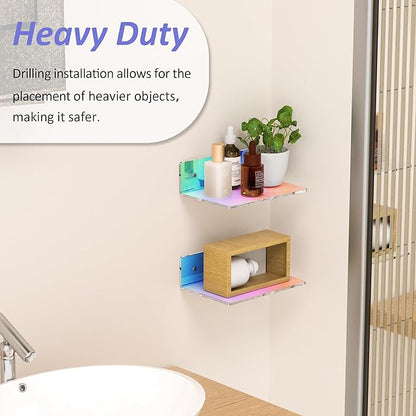 9 Inches Iridescent Floating Shelves Acrylic, Dining Room, Brand Store - Image 3
