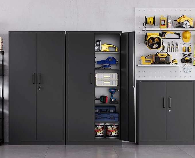 MIIIKO Black Garage Storage Cabinet - Image 2