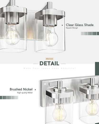 METWET Bathroom Light Fixtures, 3-Light Vanity Light - Image 3